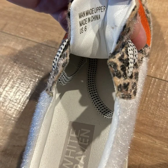 EUC White Raven Loyal Leopard Mixed Print Platform Sneaker Size 6 - Picture 5 of 7